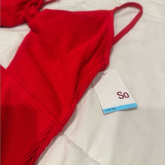 SO Red Women's One Piece Swimsuit with Twist Front - Picture 2 of 7
